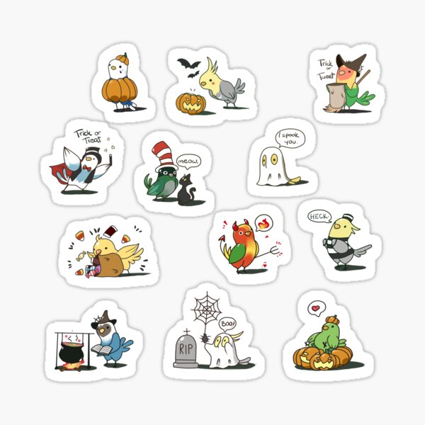 Halloween birbs Sticker