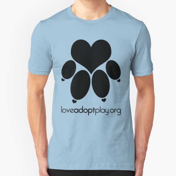 love paw (black) - loveadoptplay.org Slim Fit T-Shirt