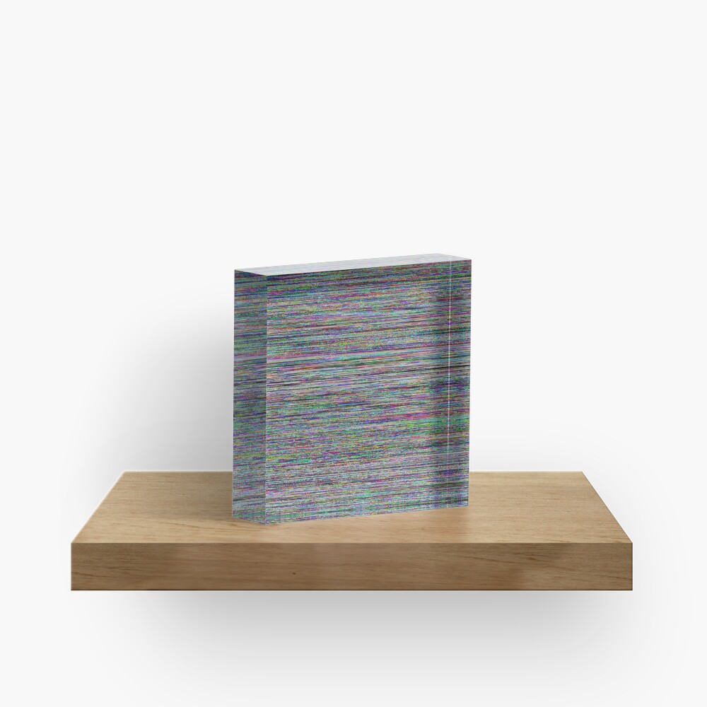 Glowing Glitch Noise Acrylic Block