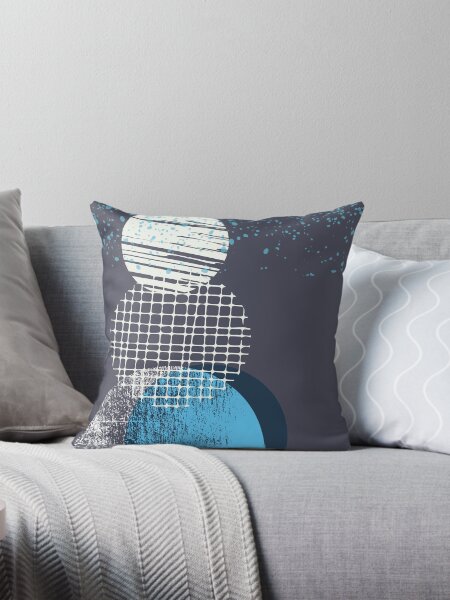 Geometric Snowman Throw Pillow