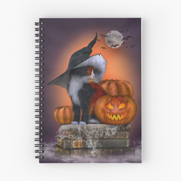 Artikelvorschau, Halloween Katze mit Kürbis entworfen und verkauft von Andrea Tiettje.