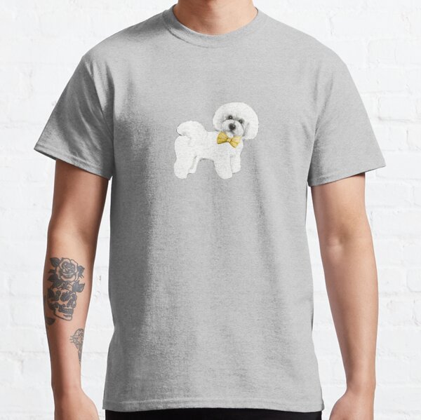 Bichon Frise on Mustard yellow, with bow Classic T-Shirt