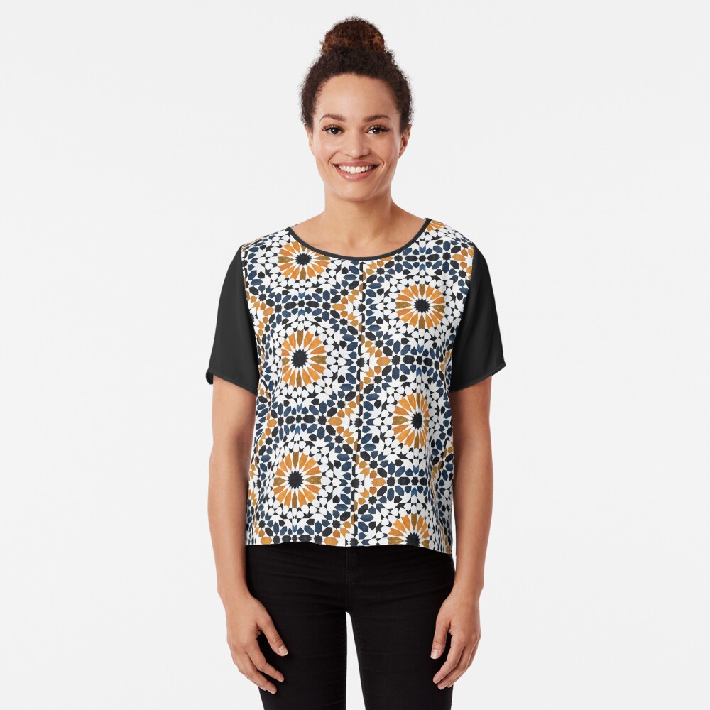 Arabic mosaic tile pattern Chiffon Top