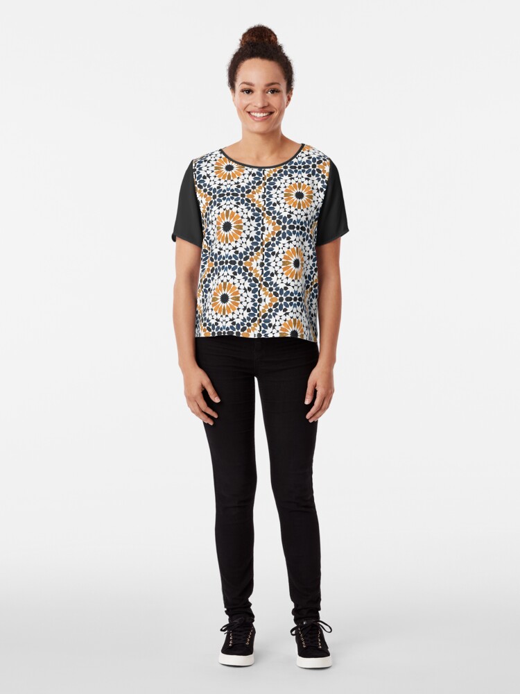 Alternate view of Arabic mosaic tile pattern Chiffon Top