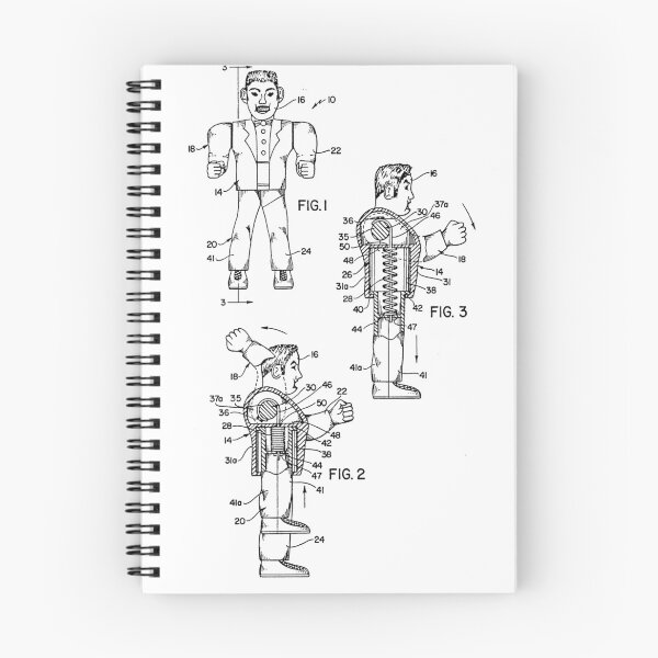 Item preview, Clockwork figure vintage patent art designed and sold by Vintage Designs +.