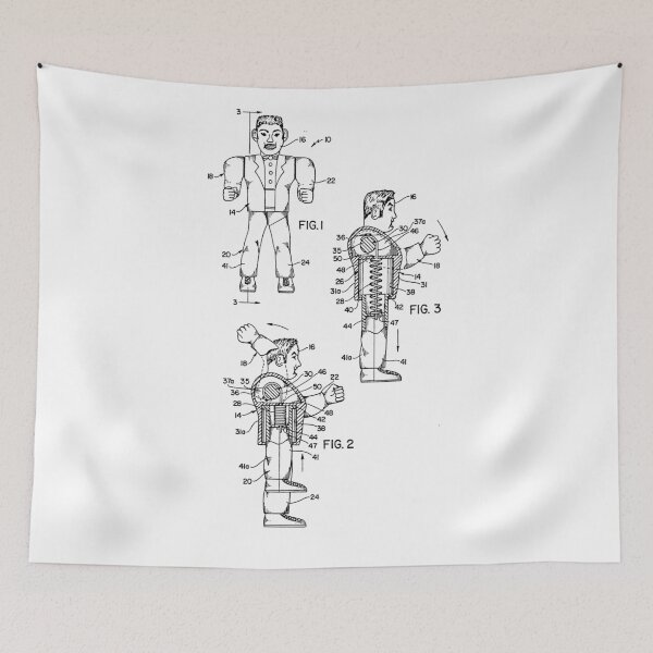 Item preview, Clockwork figure vintage patent art designed and sold by Vintage Designs +.