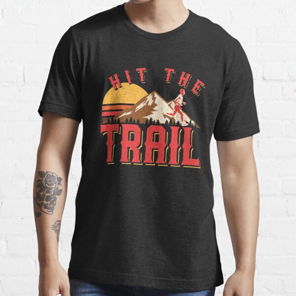 Vintage Gym Hit The Trail Running Marathon Gift Essential T-Shirt