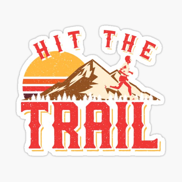 Vintage Gym Hit The Trail Running Marathon Gift Sticker