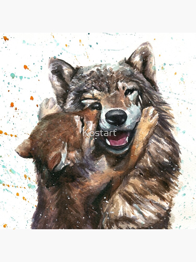 Bolsa de tela «Lobo - padre e hijo» de Kostart | Redbubble