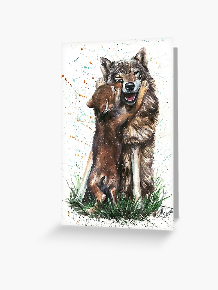 Tarjetas de felicitación «Lobo - padre e hijo» de Kostart | Redbubble