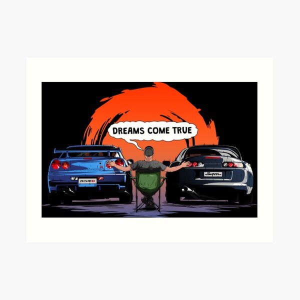 Nissan Skyline Vs Toyota Supra XXL OVER 1 METER WIDE 1 PIECE Glossy Art Poster!! 