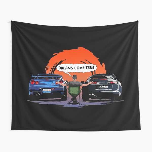 Disover TOYOTA Supra and Nissan SKYLINE  Tapestry