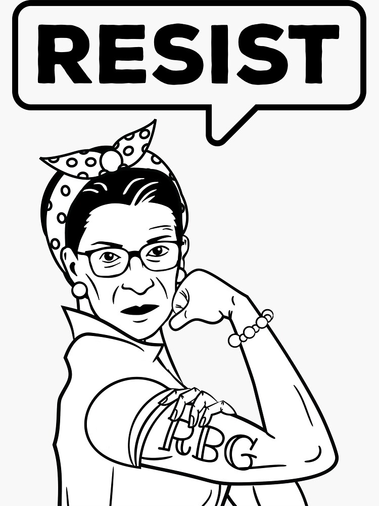 Rbg Drawing Ginsburg Coloring Page Ruth Bader Ginsburg Drawing The