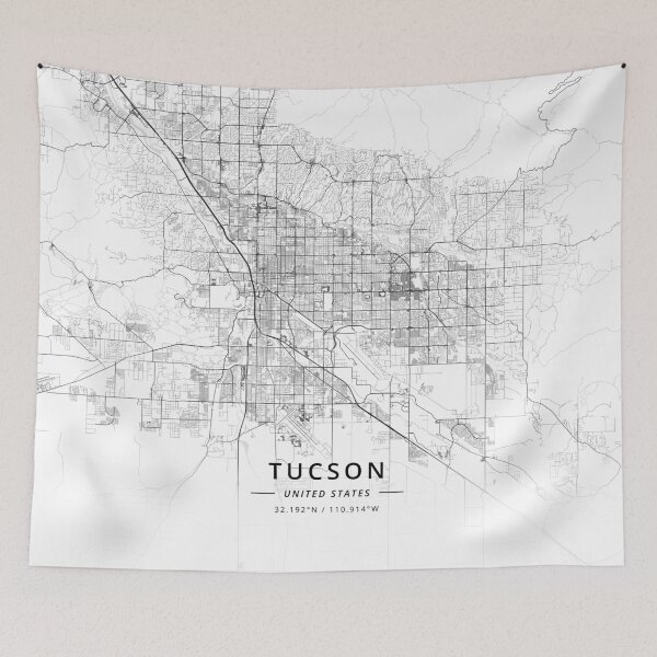 Artikelvorschau, Tucson, United States Light Map entworfen und verkauft von DesignerMapArt.