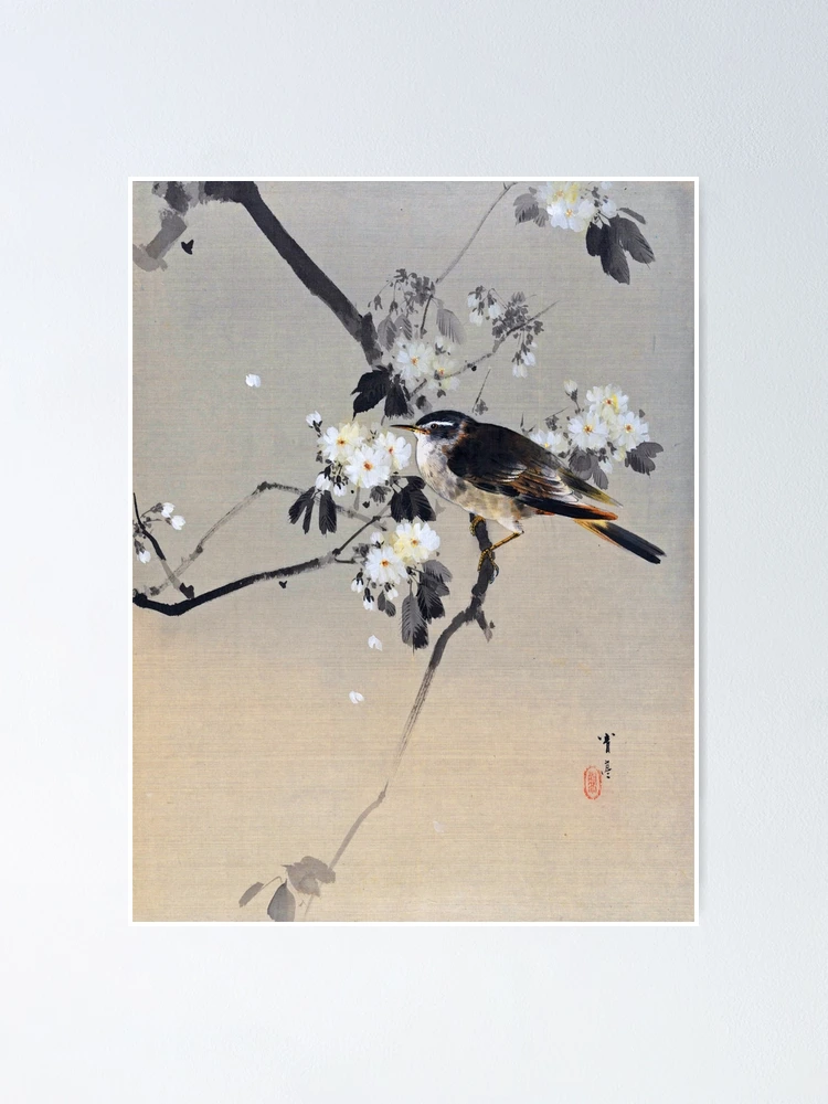 Peinture Japonaise Fleur et Oiseau Paysage de Printemps