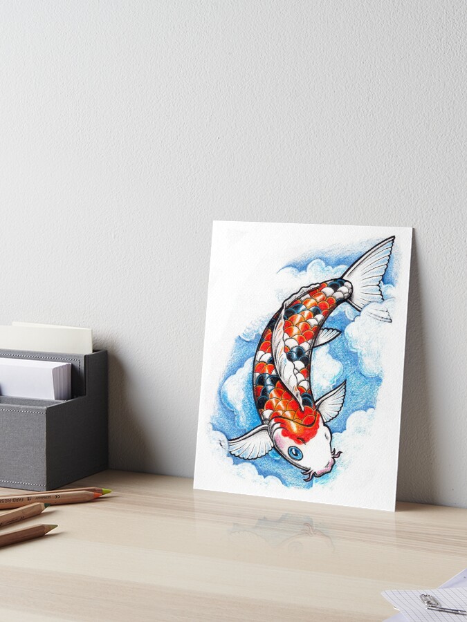 Japanese Koi Fish Art Board Print for Sale by Playfullprints