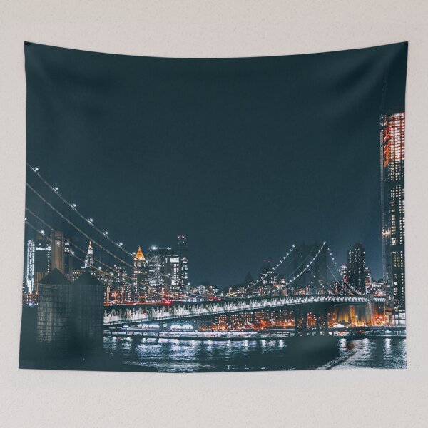 Item preview, New York City Bridge at Night (Color) designed and sold by NoColorDesigns.