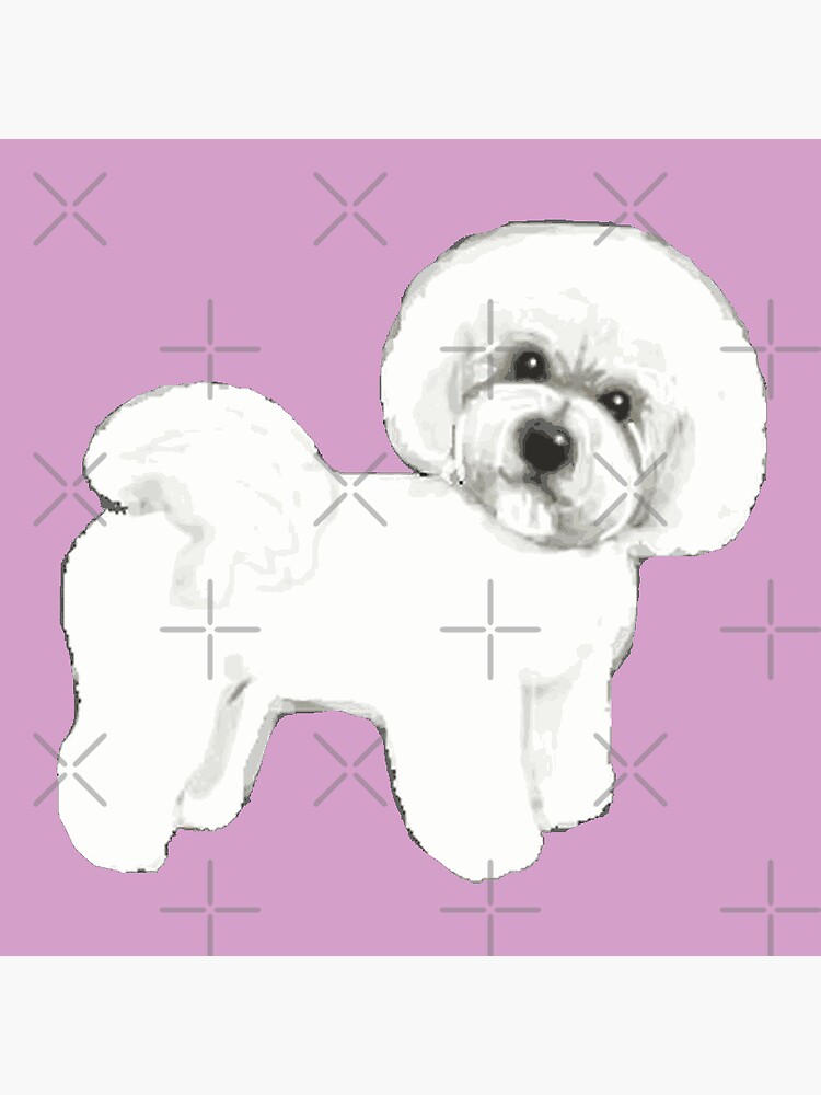 Bichon Frise Dogs on lilac, purple by MagentaRose
