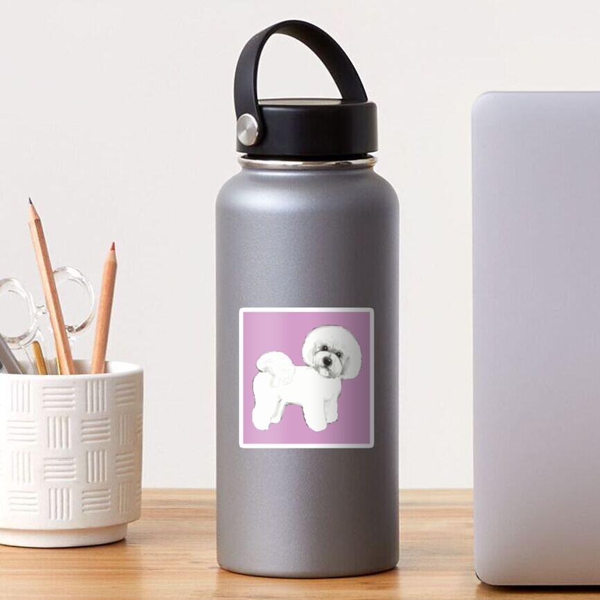 Bichon Frise Dogs on lilac, purple Sticker