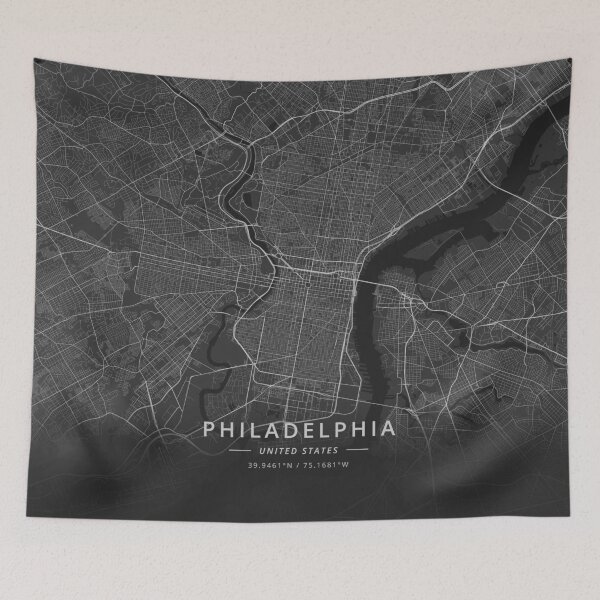 Item preview, Philadelphia, United States Dark Map designed and sold by DesignerMapArt.