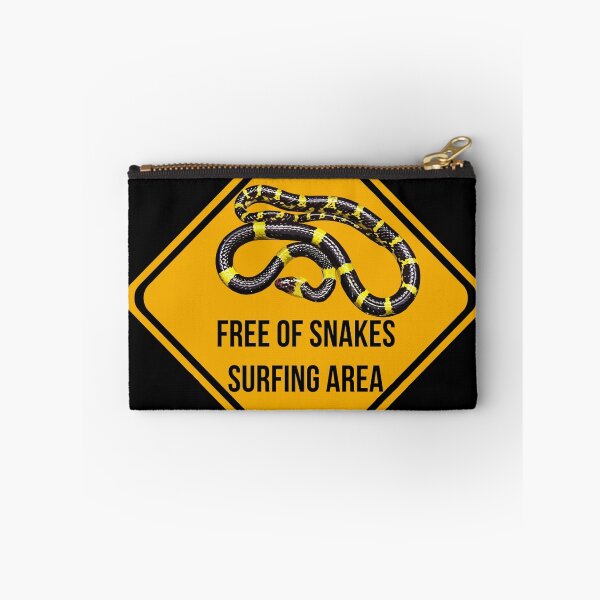 Item preview, Free of snakes surfing area. Surf caution sign. Dropping in free spot. designed and sold by 2monthsoff.