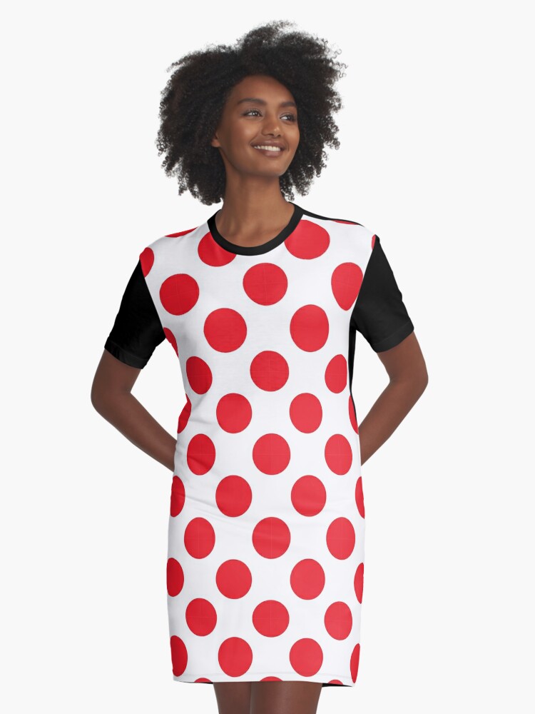 red polka dot shirt dress