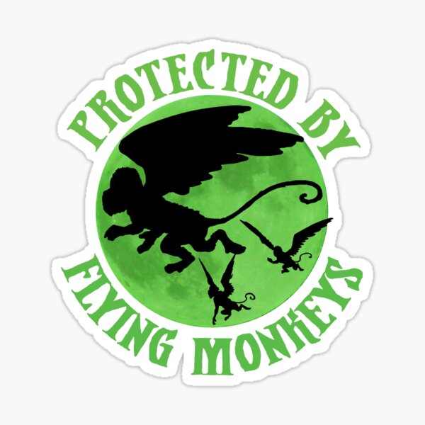 Flying Monkey Witch Gift Protected by Flying Monkeys Wizard of Oz Wicked Witch Halloween Costume Sticker