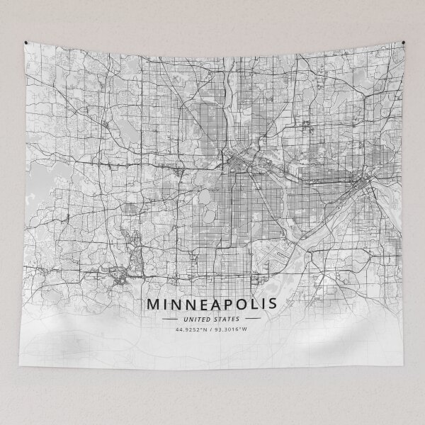 Item preview, Minneapolis, United States Light Map designed and sold by DesignerMapArt.