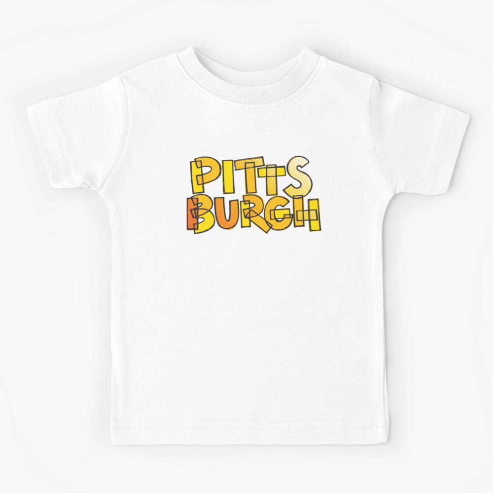 Pittsburgh Black and Yellow Retro Throwback Lettering | Kids T-Shirt