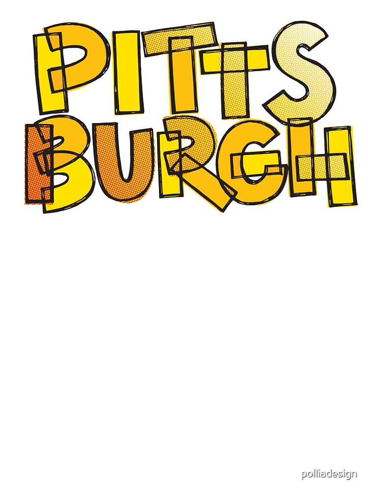 Pittsburgh Black and Yellow Retro Throwback Lettering | Kids T-Shirt