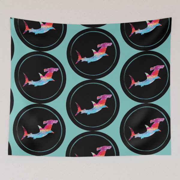 Item preview, Hammerhead Shark Lover Retro Polygonal Cosmic Galaxy Vintage Style designed and sold by Pingestre.