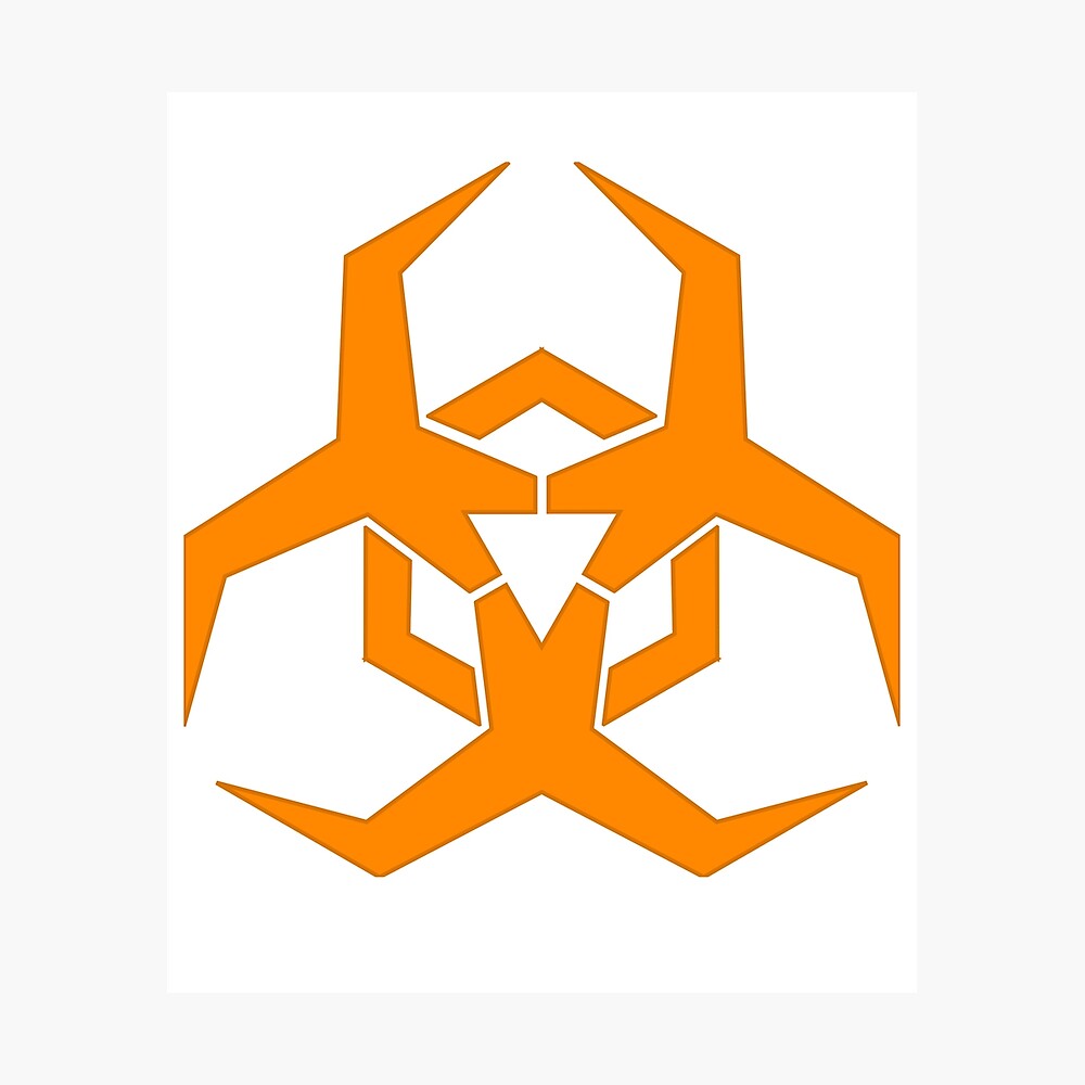 Orange Biohazard Symbol Poster By Dator Redbubble