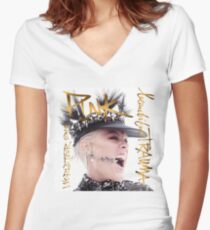 beautiful deep pink 2019 tour trauma badung Women's Fitted V-Neck T-Shirt