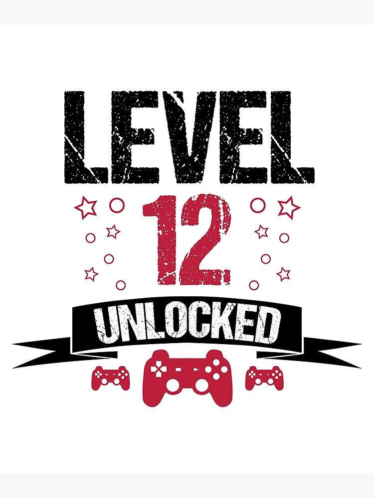 Level 12 Unlocked 12th Birthday 12 Year Old Boy Gifts Gamer T-Shirt