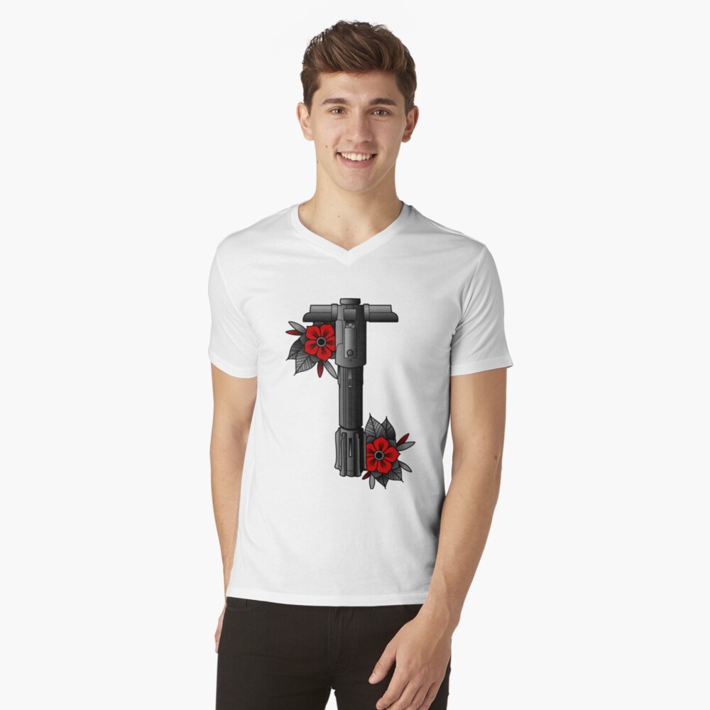 Vista previa del artículo con la obra «Camiseta de cuello en V», diseñado y vendido por despresso.