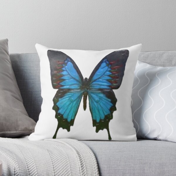 blue butterfly Throw Pillow