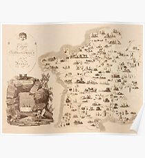 Gastronomic Map Of France 1809 Poster