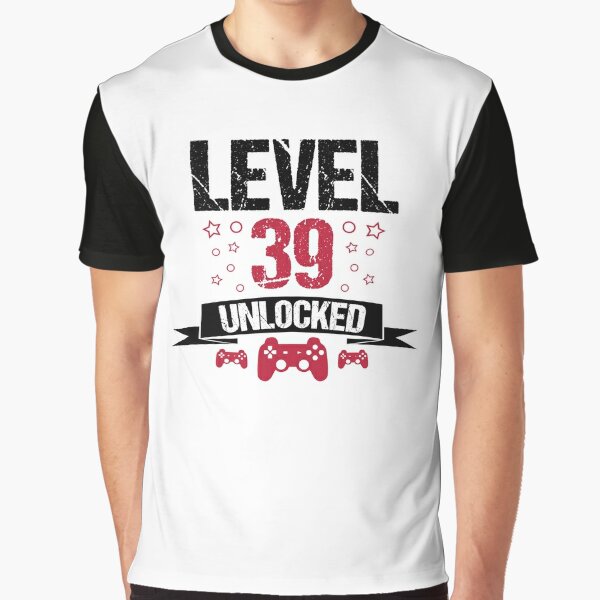  Level 39 Unlocked 39 Years Old Gamer 39th Birthday Gaming  T-Shirt : Clothing, Shoes & Jewelry