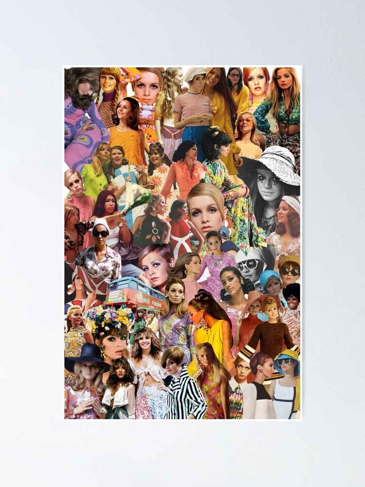 1960s Fashion Collage Poster By Charlotteflann Redbubble