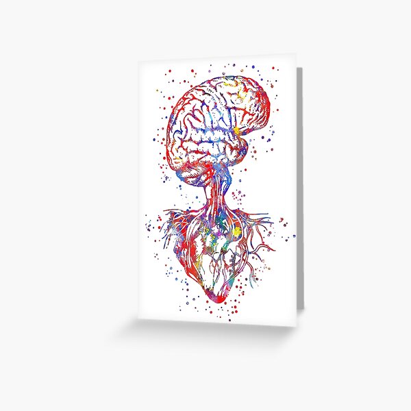 Vista previa del artículo con la obra «Cerebro y corazón, anatomía del corazón, arte médico, anatomía del corazón», diseñado y vendido por Rosaliartbook.