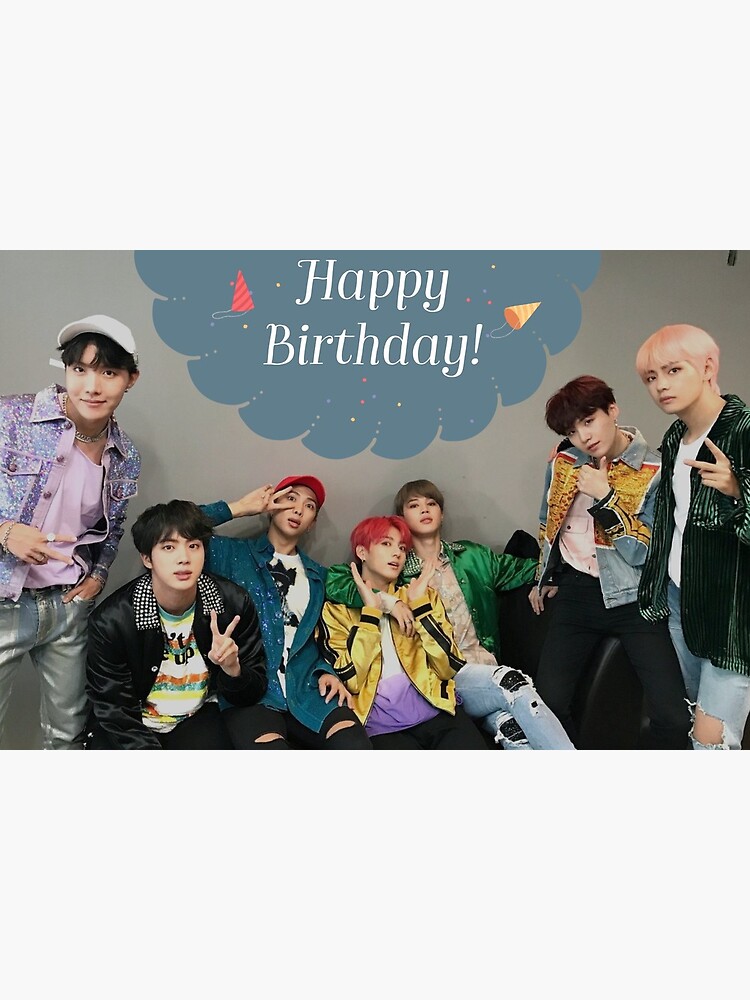 Carte De Vœux Bts Kpop Carte D Anniversaire Par Maya Papaya Redbubble