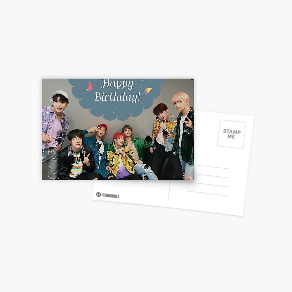 Carte De Vœux Bts Kpop Carte D Anniversaire Par Maya Papaya Redbubble