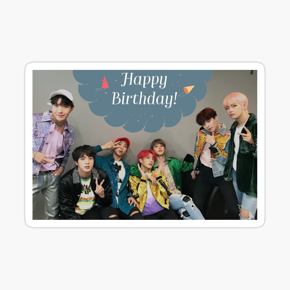 Carte De Vœux Bts Kpop Carte D Anniversaire Par Maya Papaya Redbubble