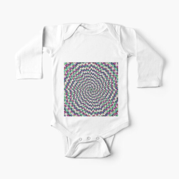 #abstract #blue #psychedelic #pattern #fractal #green #pink #design #decorative #graphic #digital #yellow #illustration #geometric #red #wallpaper #art #explosion #star #illusion #flower #purple Long Sleeve Baby One-Piece