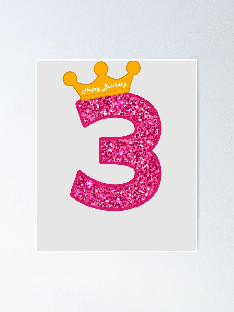 3rd Birthday Girl Poster By Melsens Redbubble