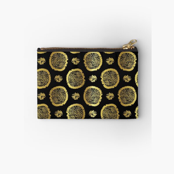 Item preview, Black on Gold Polka Dots Pattern Seamless Vector, Drawn Metallic Foil designed and sold by Limolida.