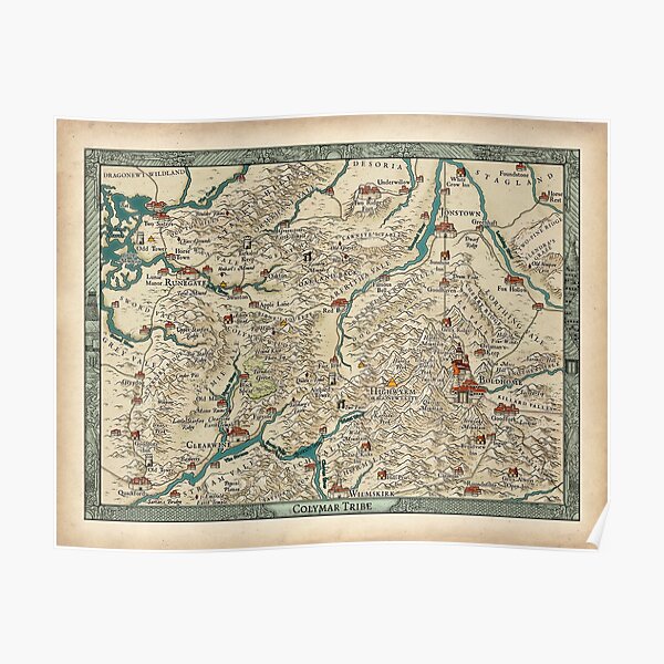 Lands of the Colymar Tribe and Surrounding Regions by Josephe Vandel Poster