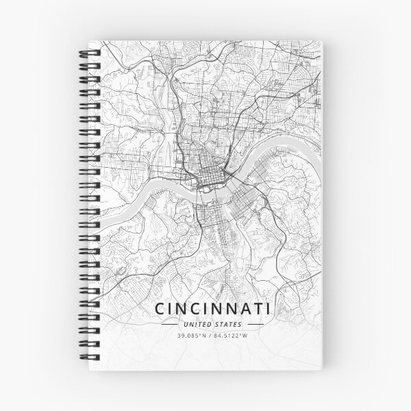 Artikelvorschau, Cincinnati, United States Light Map entworfen und verkauft von DesignerMapArt.