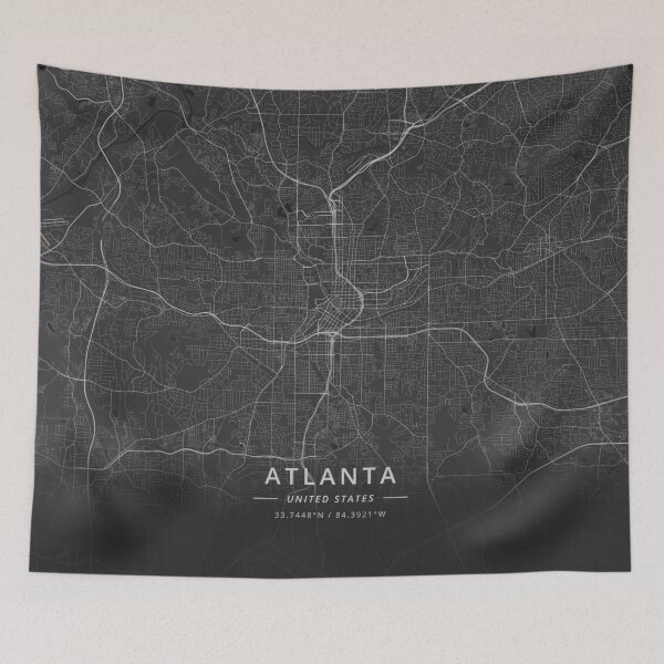 Item preview, Atlanta, United States Dark Map designed and sold by DesignerMapArt.