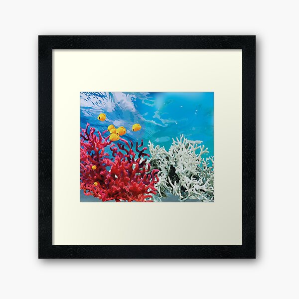 coral reef Framed Art Print